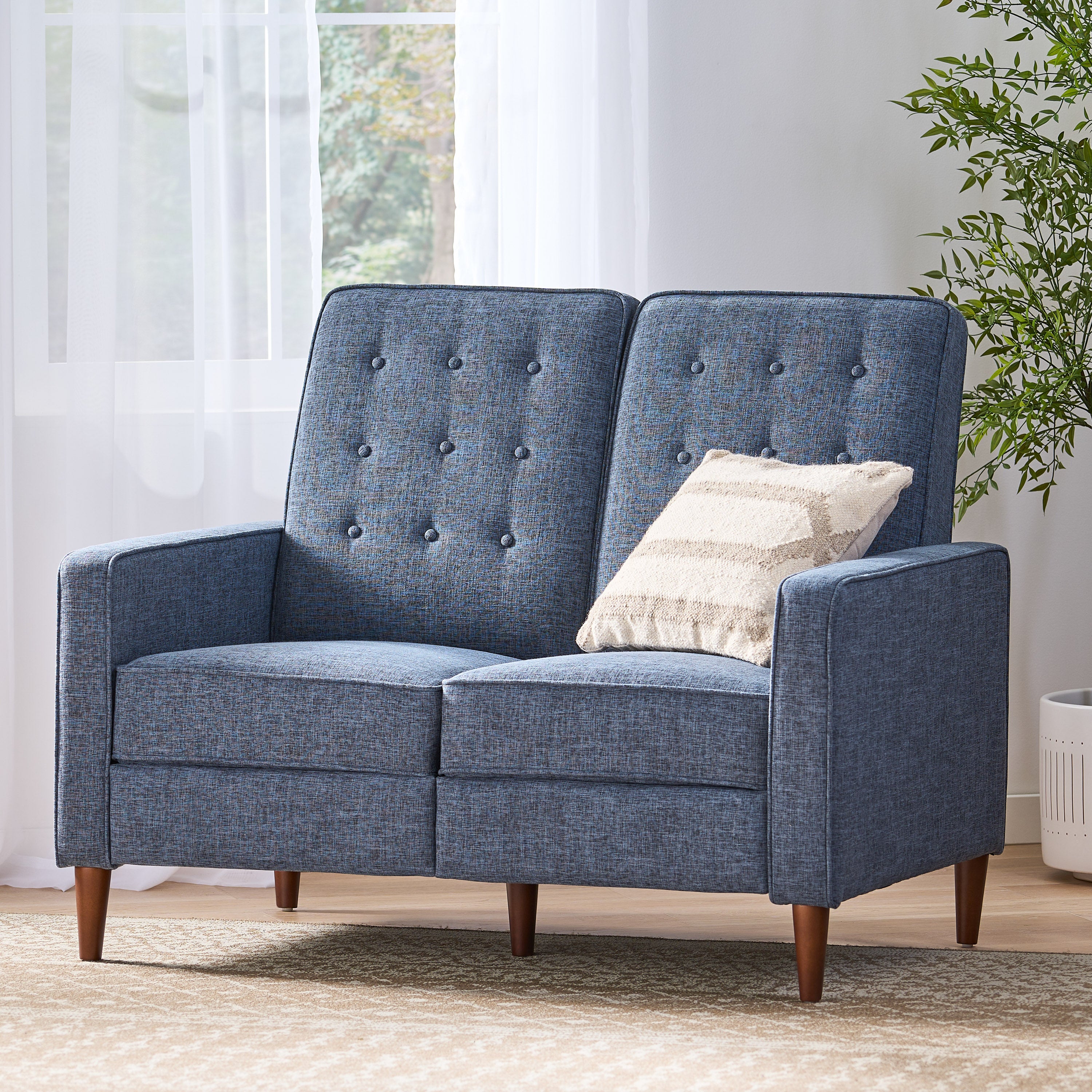 Manville Contemporary Tufted Loveseat Pushback Recliner