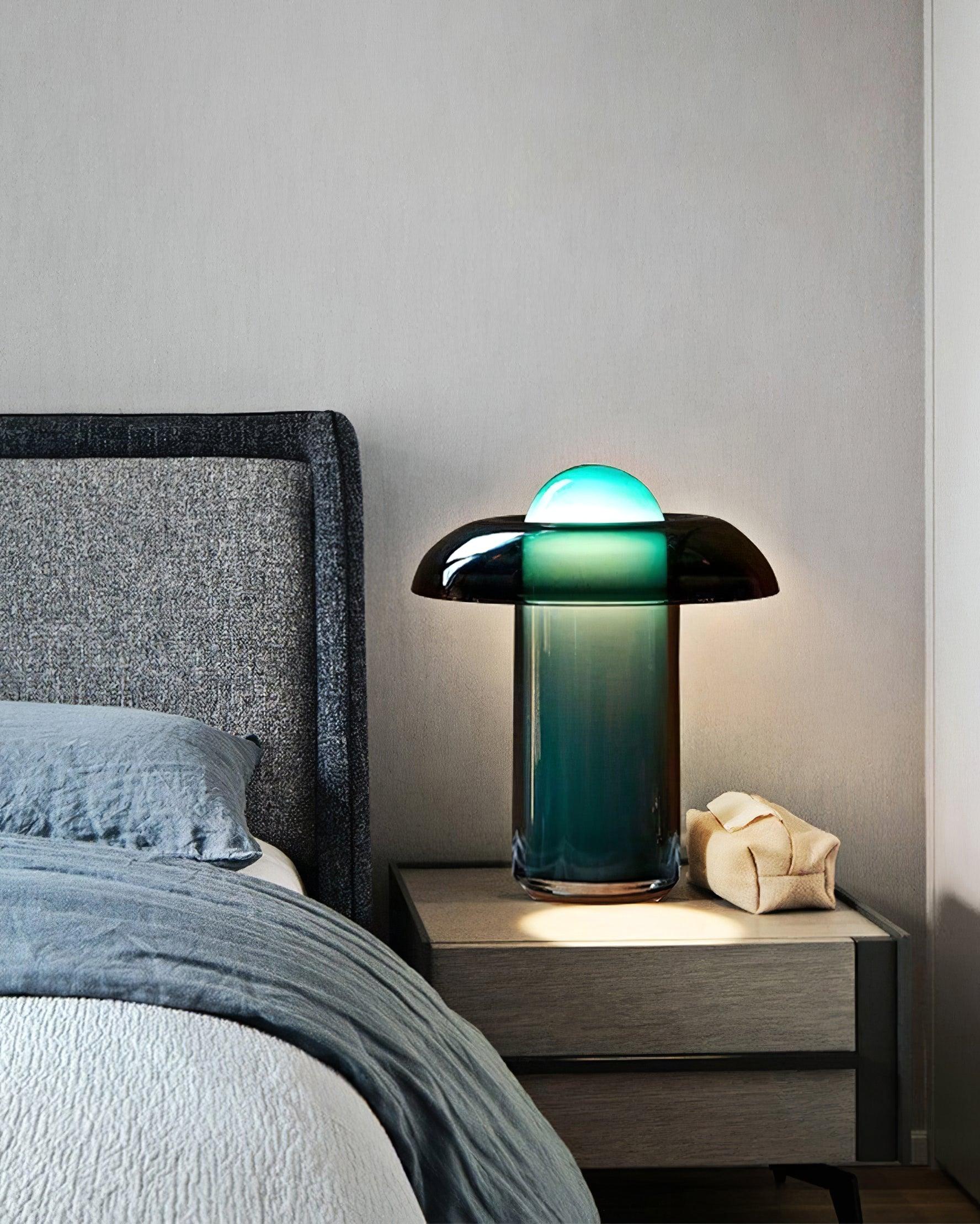 Glass Mushroom Table Lamp