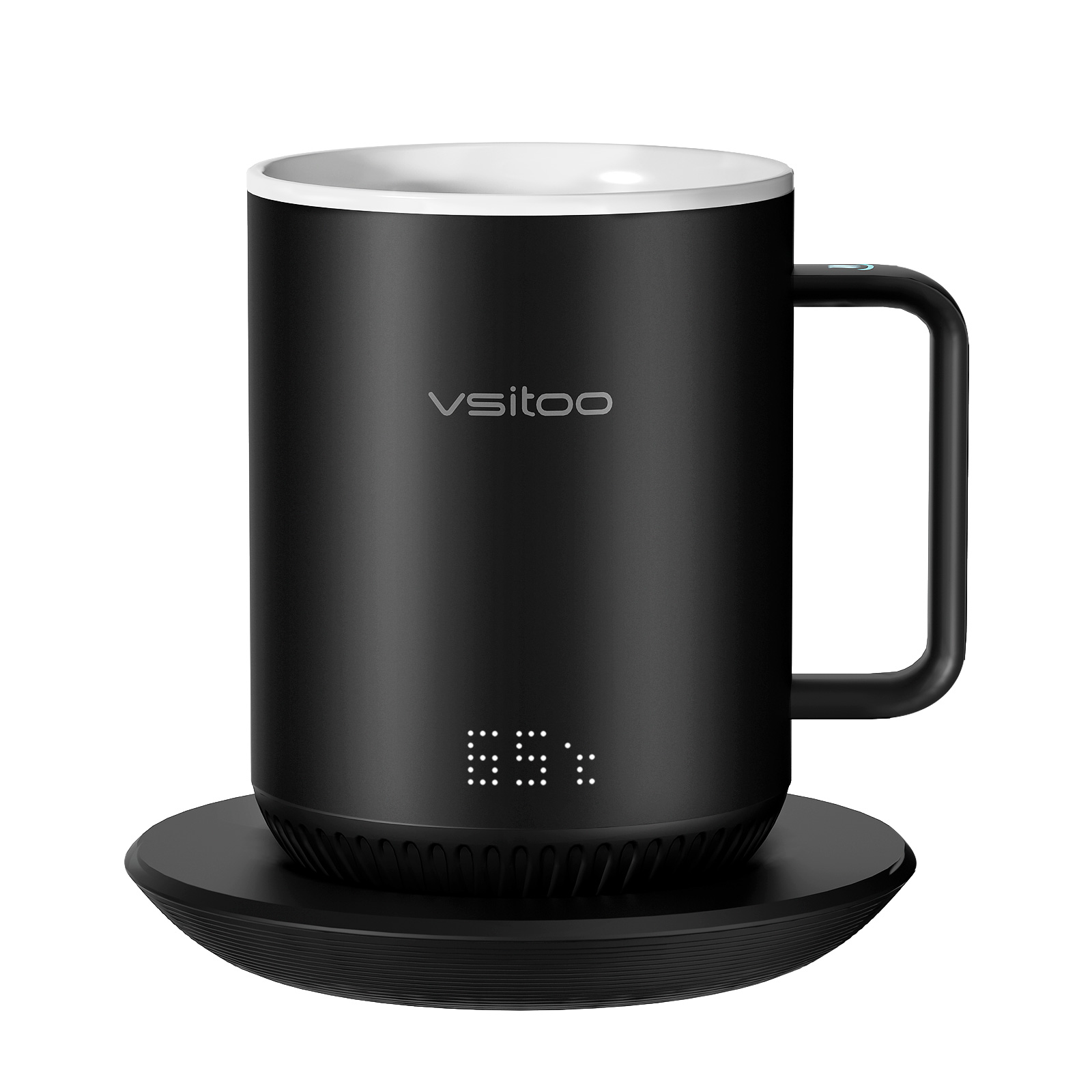 vsitoo S3 Temperature Control Smart Mug 2 with Lid， Self Heating Coffee Mug 10 oz， LED Display， 90 Min Battery Life - AppandManual Controlled Heated Coffee Mug - Improved Design - Perfect Coffee Gifts