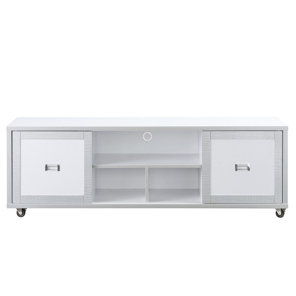 Gaur Contemporary Sliver 60 inch Multi functional Storage TV Console by Furniture of America