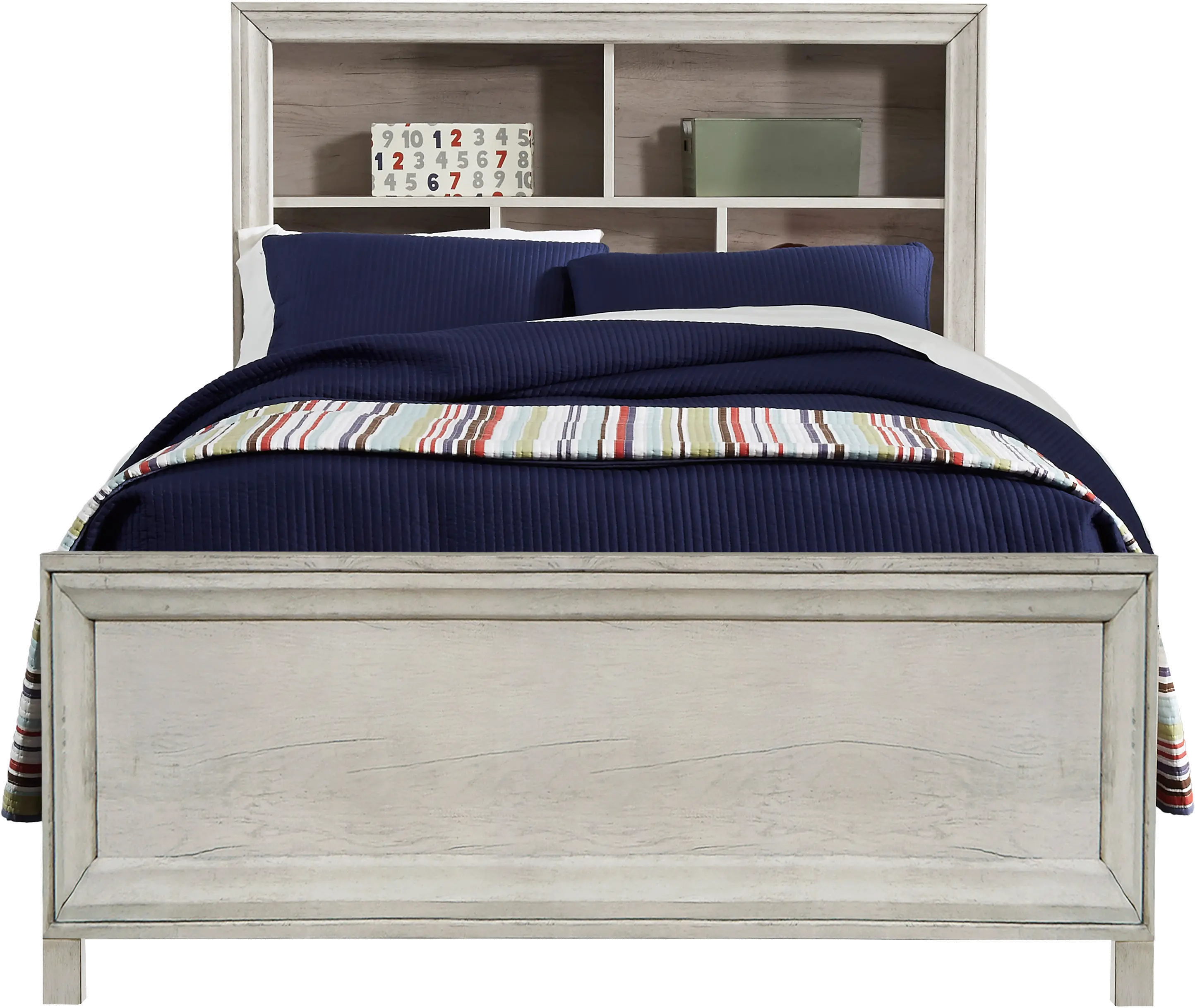 Riverwood Whitewash Full Bookcase Bed