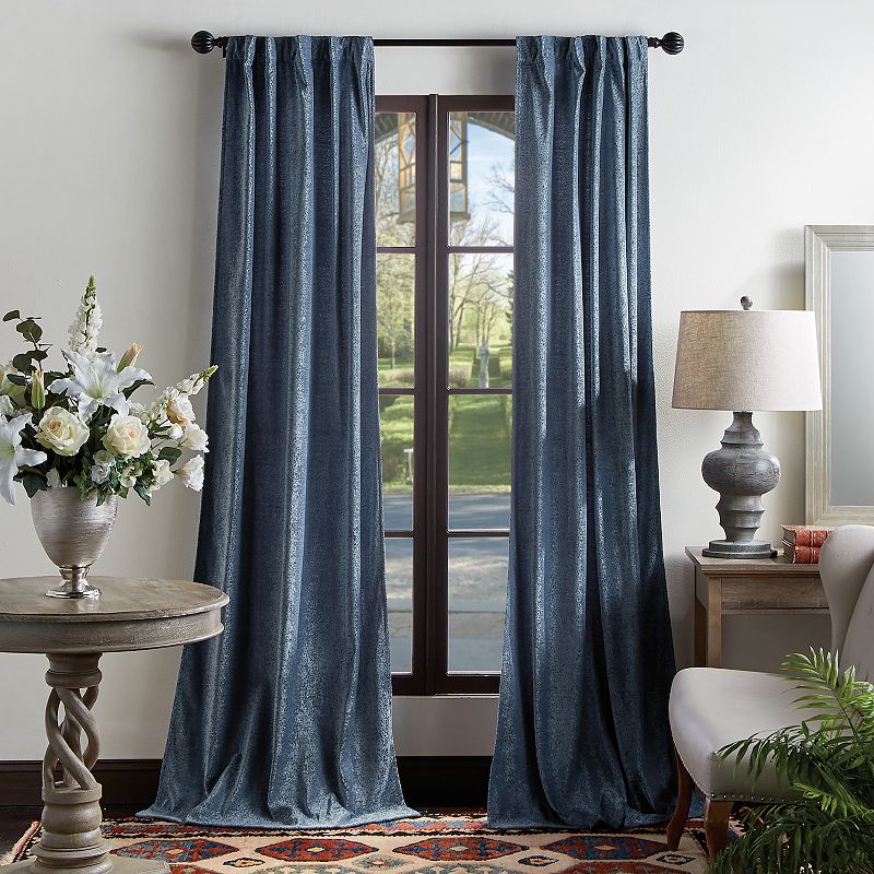 Martha Stewart Naples Chenille Backtab 2 Window Curtain Panels