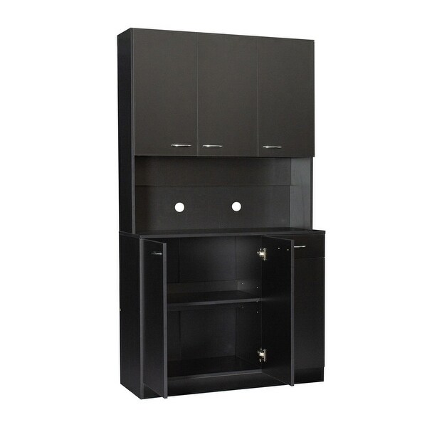 Wood Open Wardrobe with 1 Drawers， Large Storage Space - - 37938212