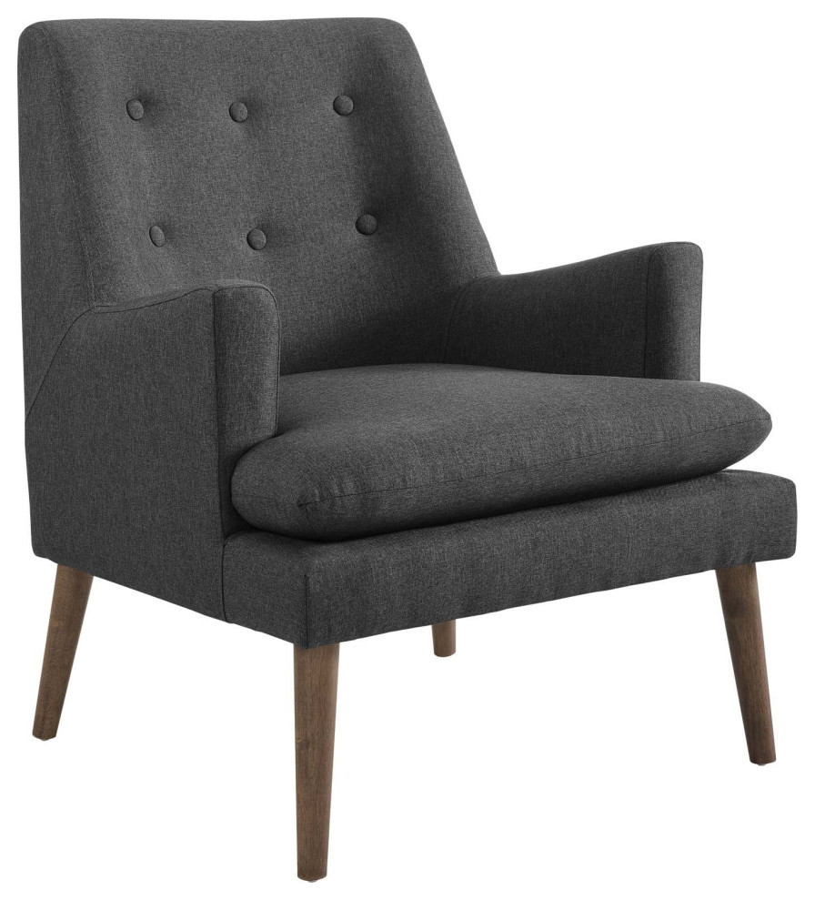 Ronan Grey Upholstered Lounge Chair   Midcentury   Armchairs And Accent Chairs   by Virgil Stanis Design  Houzz