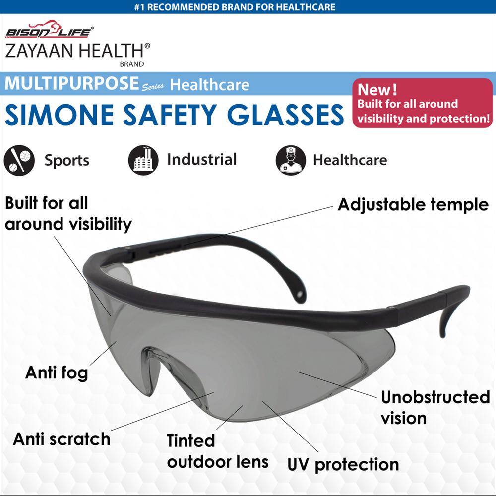 Zayaan Health Grey Simone Color Lens Black Temple (4-Pairs) ZH-SISG-GYLBKT-MS20-4