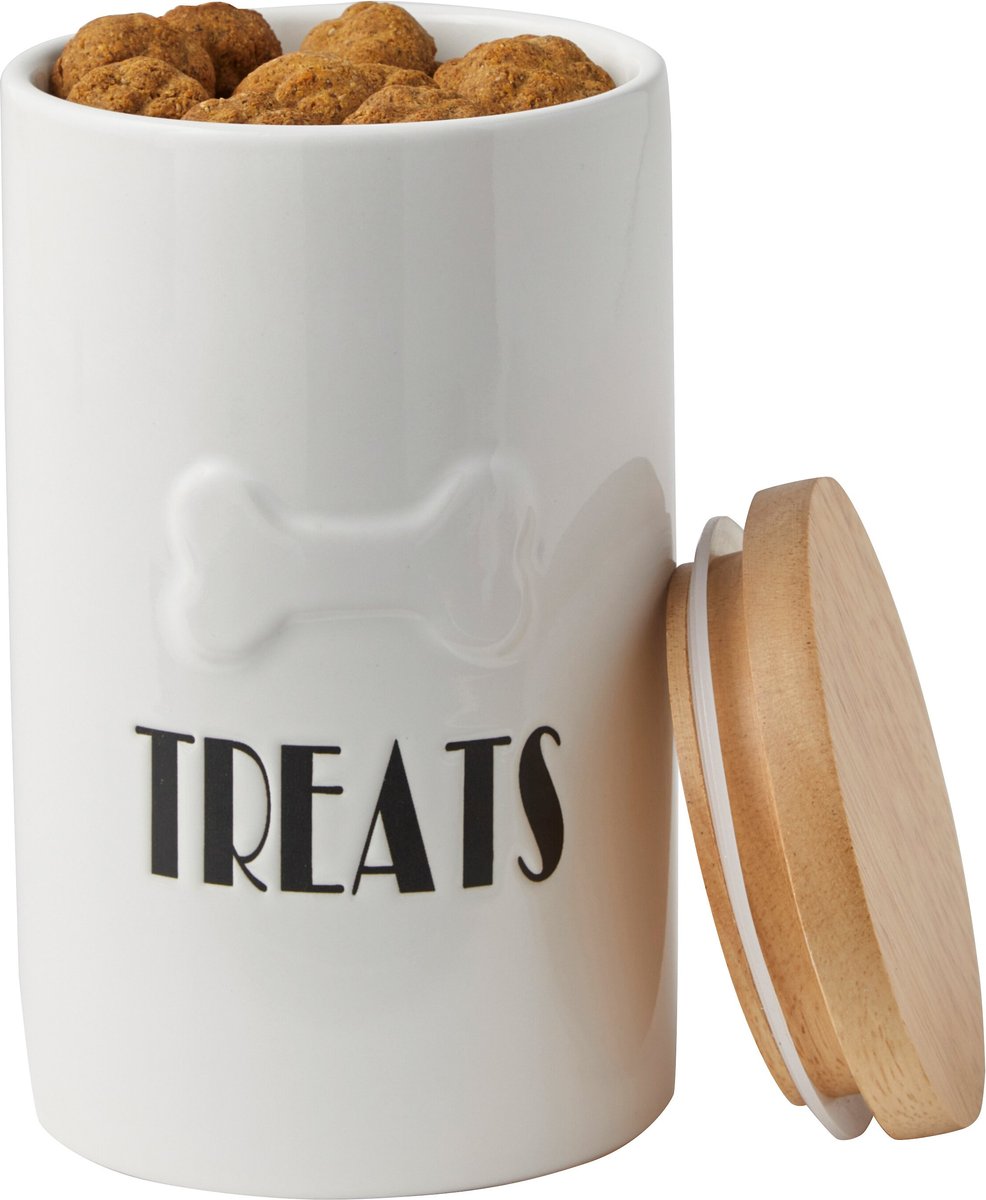 Frisco Ceramic Treat Jar with Wood Lid