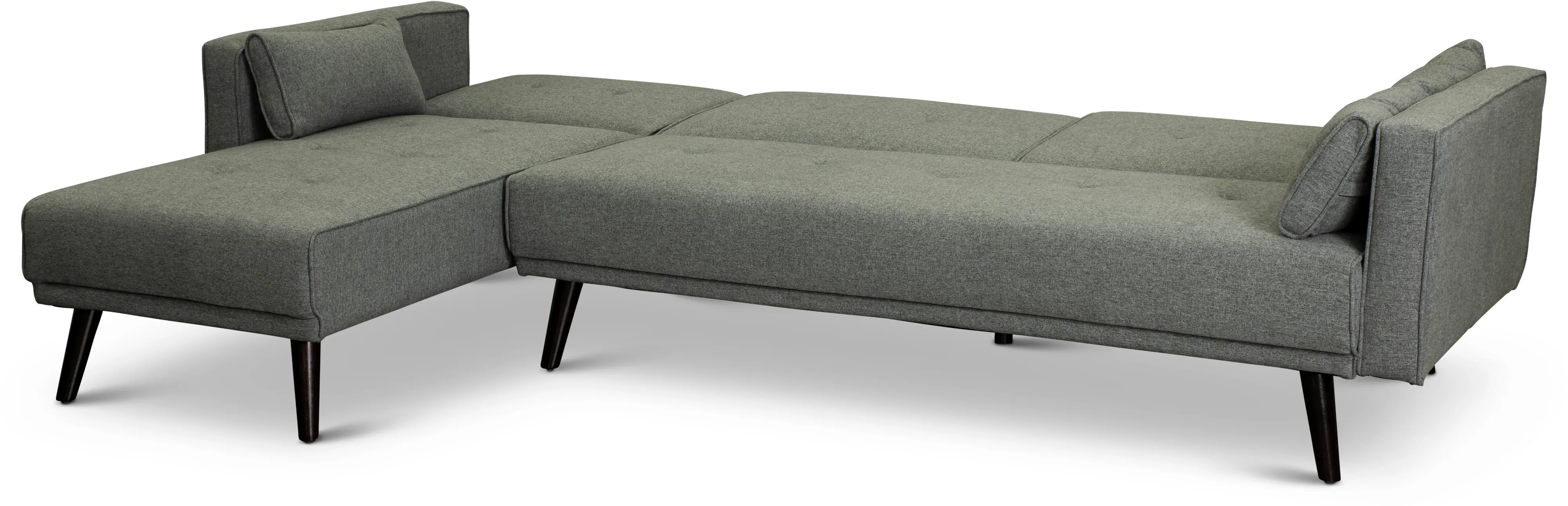 Jenna Slate Gray Convertible Sectional Sofa Bed with Chaise