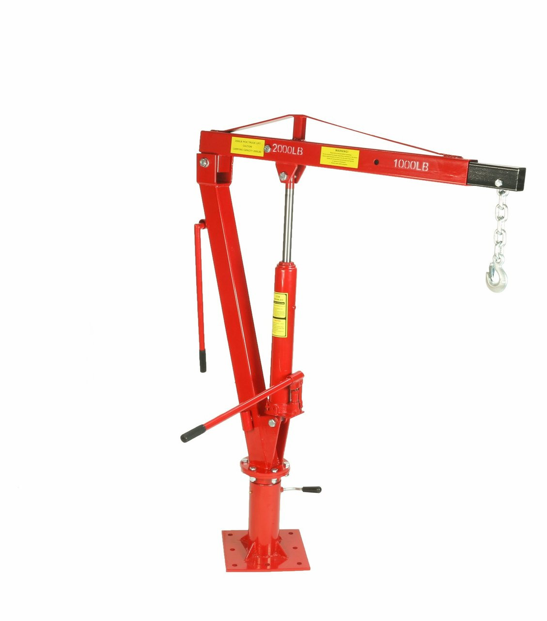 Dragway Tools 1 Ton Crane w/ Swivel Base Hydraulic Jack  Foldable Arm