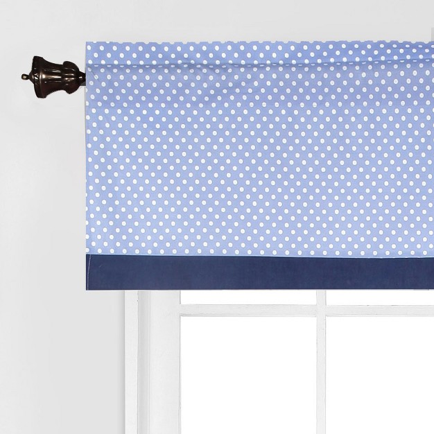 Bacati Pin Dots Blue gray Window Valance