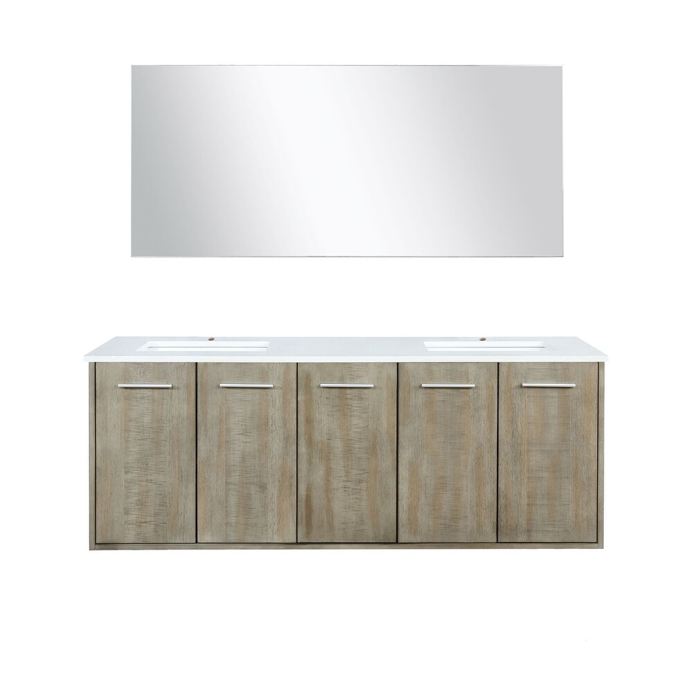 Fairbanks 24 in W x 20 in D Rustic Acacia Bath Vanity  Cultured Marble Top and 18 in Mirror