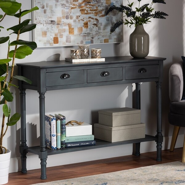 Garvey 3-Drawer Wood Entryway Console Table