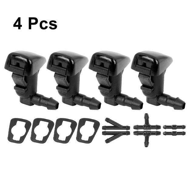 Unique Bargains Car Front Windshield Wiper Washer Nozzle Spray Jet Replacement For Cadillac Cts 2009 2015 25815793 Black 4 Pcs