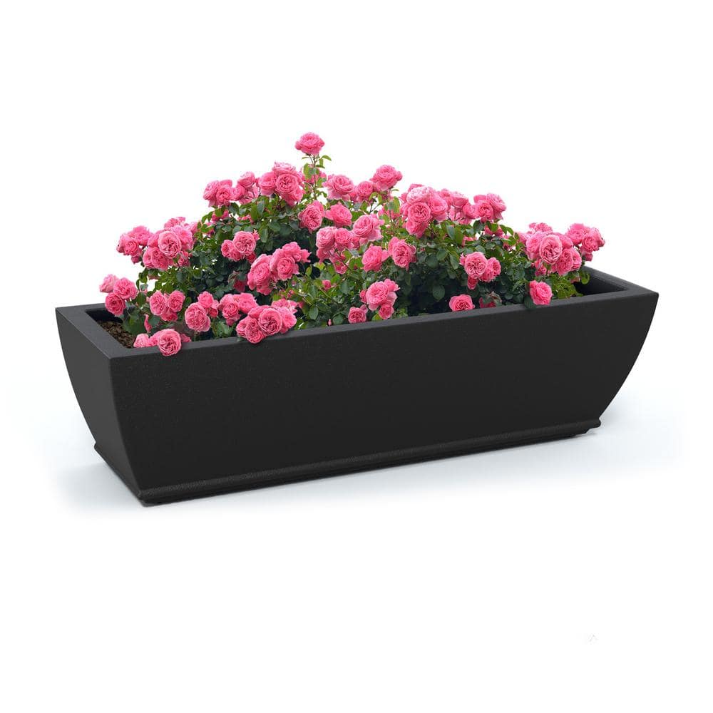 Mayne Acadia 36 in. x 11 in. Self-Watering Black Polyethylene Window Box 5917-B