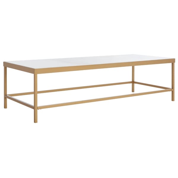 SAFAVIEH Couture Caralyn Rectangle Marble Coffee Table - 58 IN W x 24 IN D x 16 IN H