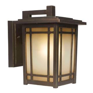 Home Decorators Collection Port Oxford 1-Light Oil Rubbed Chestnut Outdoor Wall Lantern Sconce 23212