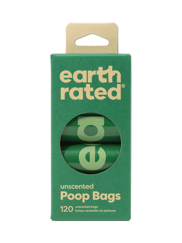 Earth Rated Unscented Dog Waste Bags， 8 Refill Rolls 120-Count