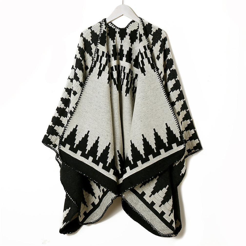 Women's Shawl Wrap Lady Poncho Pashmina Cardigant Blanket With Stitched Edge Ethnic Style