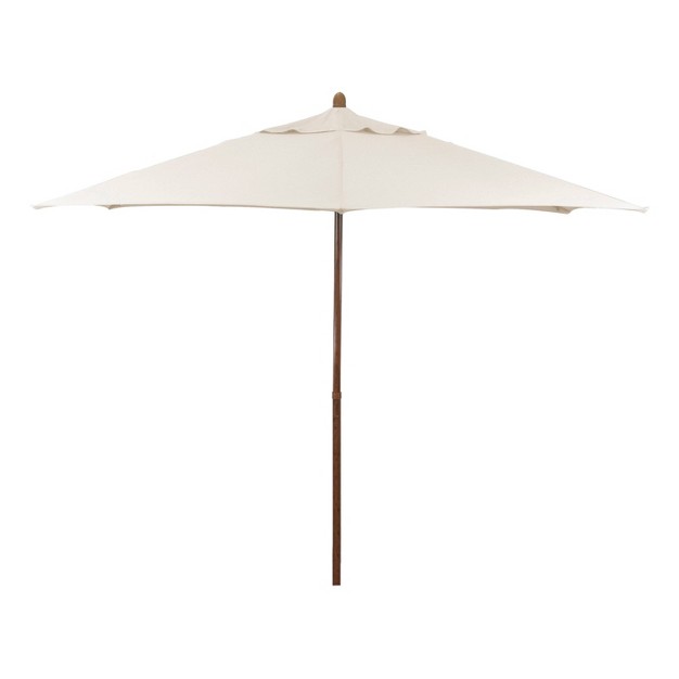 Astella 9 x27 X 9 x27 Round Wood Grain Steel Patio Umbrella Natural