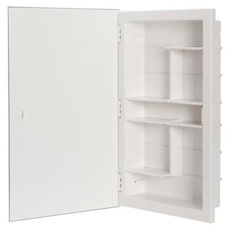 Glacier Bay Spacecab 16 in. W x 26 in. H Frameless Recessed Medicine Cabinet with 6-Shelves and Polished Edge Mirror GB21