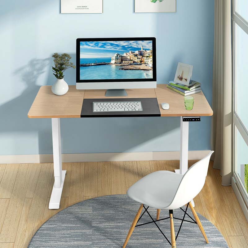 Electric Standing Desk, 55 x 28 inches Height Adjustable Stand up Desk, Sit Stand Home Office Table with Ergonomic Memory Controller