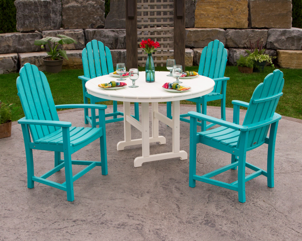 POLYWOOD Classic Adirondack Dining 5 Piece Set   Beach Style   Outdoor Dining Sets   by POLYWOOD  Houzz