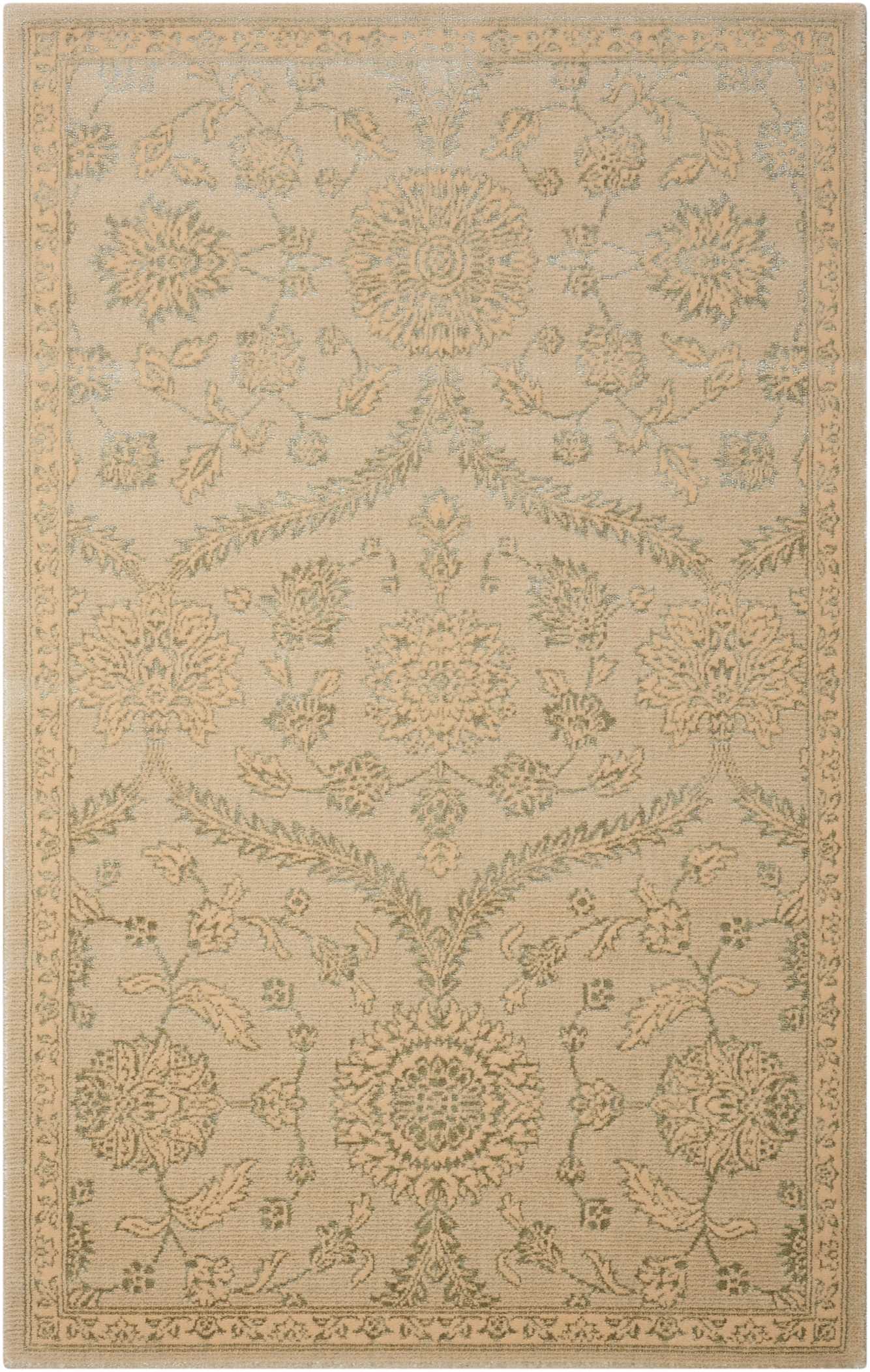 Luminance Hand Loomed Cream/Mint Rug