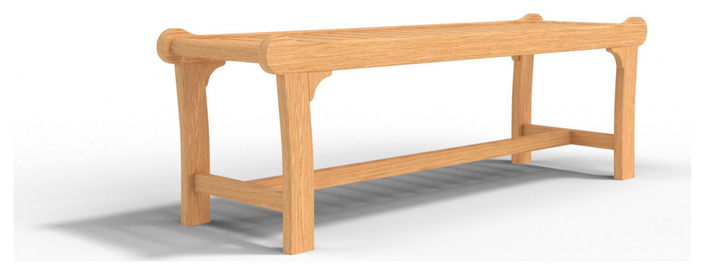 Parc 2 Person Teak Outdoor Bench   Transitional   Outdoor Benches   by Curated Maison  Houzz