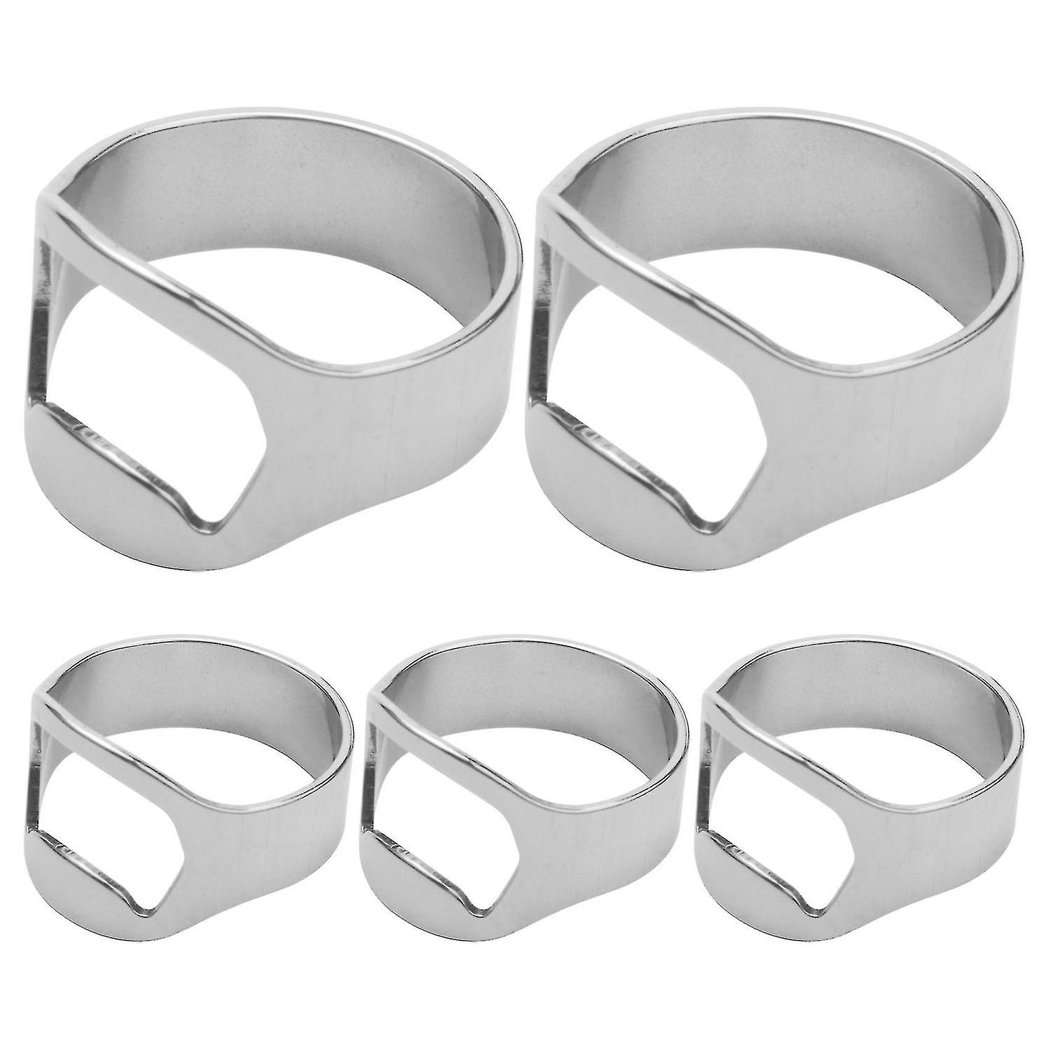 5x Silver Stainless Steel Metal Finger Thumb Keyring Ring Beer Opener Bar