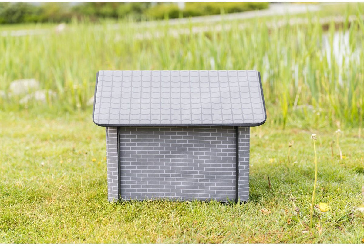 TRIXIE Insulated Outdoor Cat and Dog House， Gray