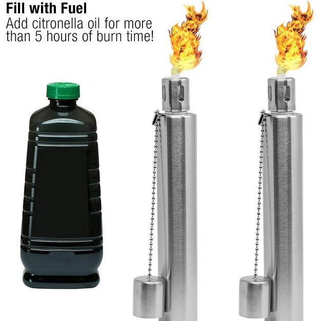 Sorbus Stainless Oil Burning Steel Torch 2pc 11 5oz