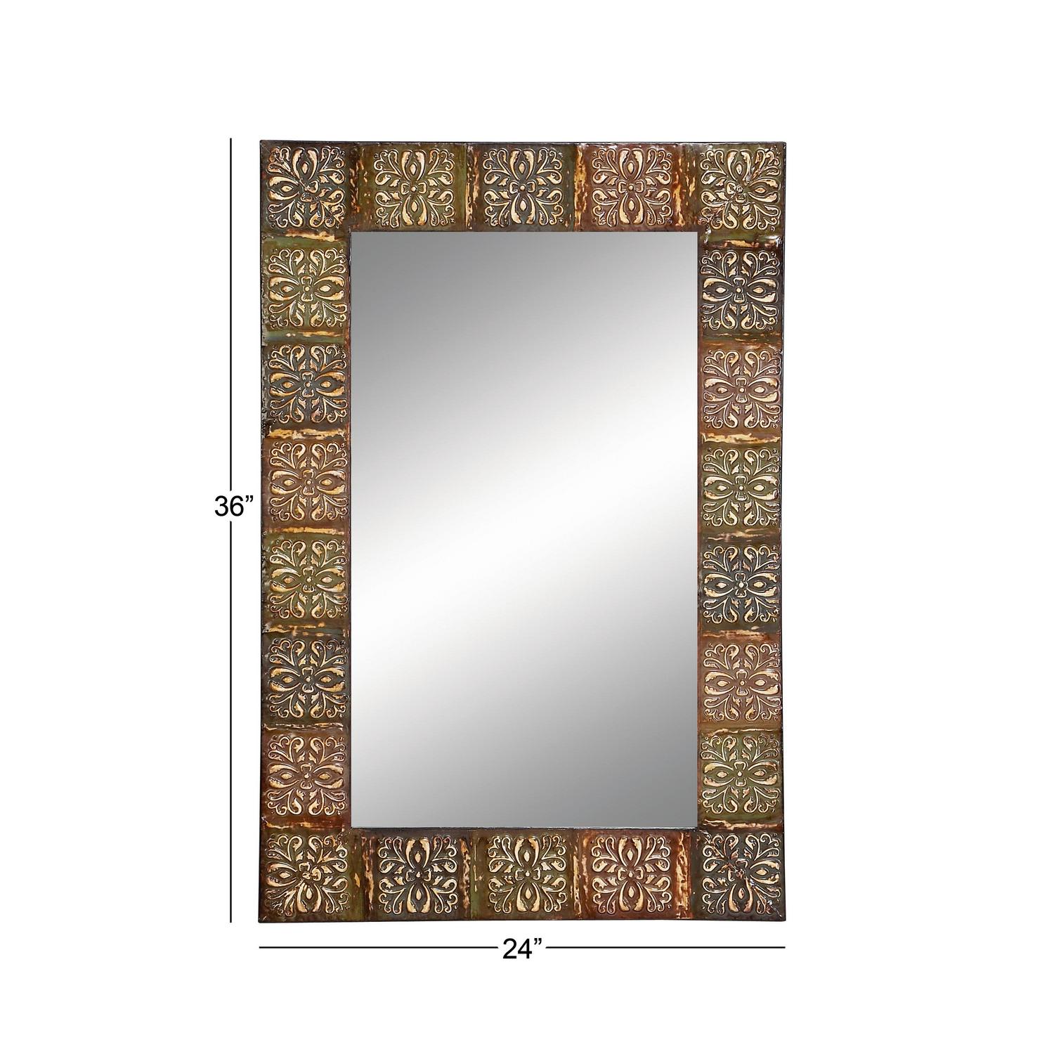 DecMode Multi Colored Metal Traditional Wall Mirror  Crowdfused