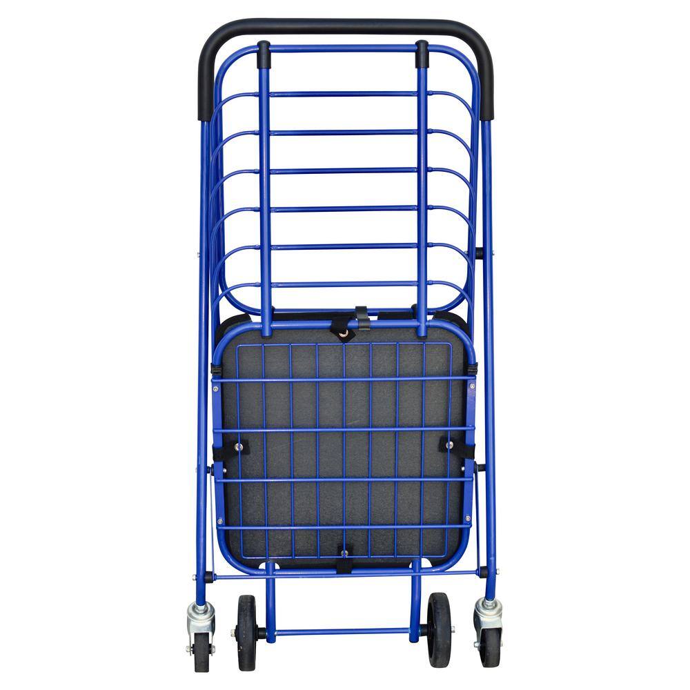 MW Steel Shopping Cart in Blue with Accessory Basket SC34