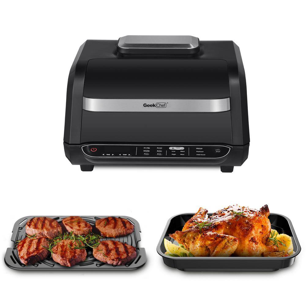 cadeninc 110 sq. in. Black Smart 7-in-1 Indoor Grill and Air Fryer GBK-LQW10-G05