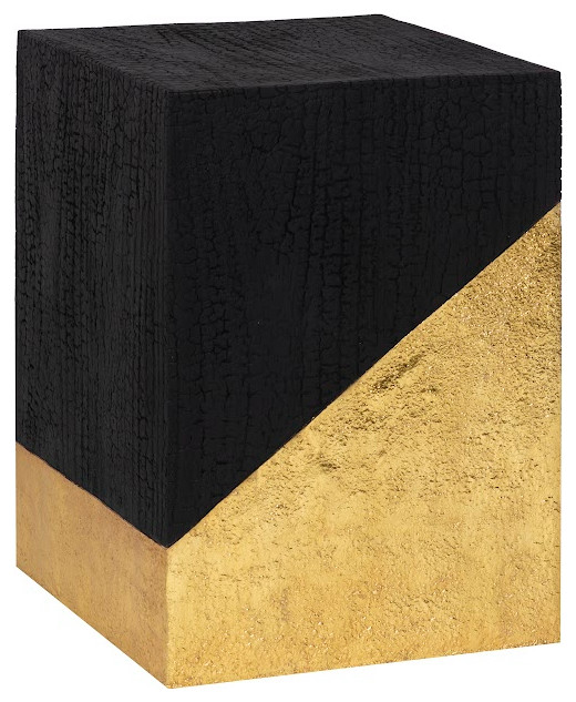 Scorched Side Table  Black and Gold Leaf   Contemporary   Side Tables And End Tables   by Phillips Collection  Houzz