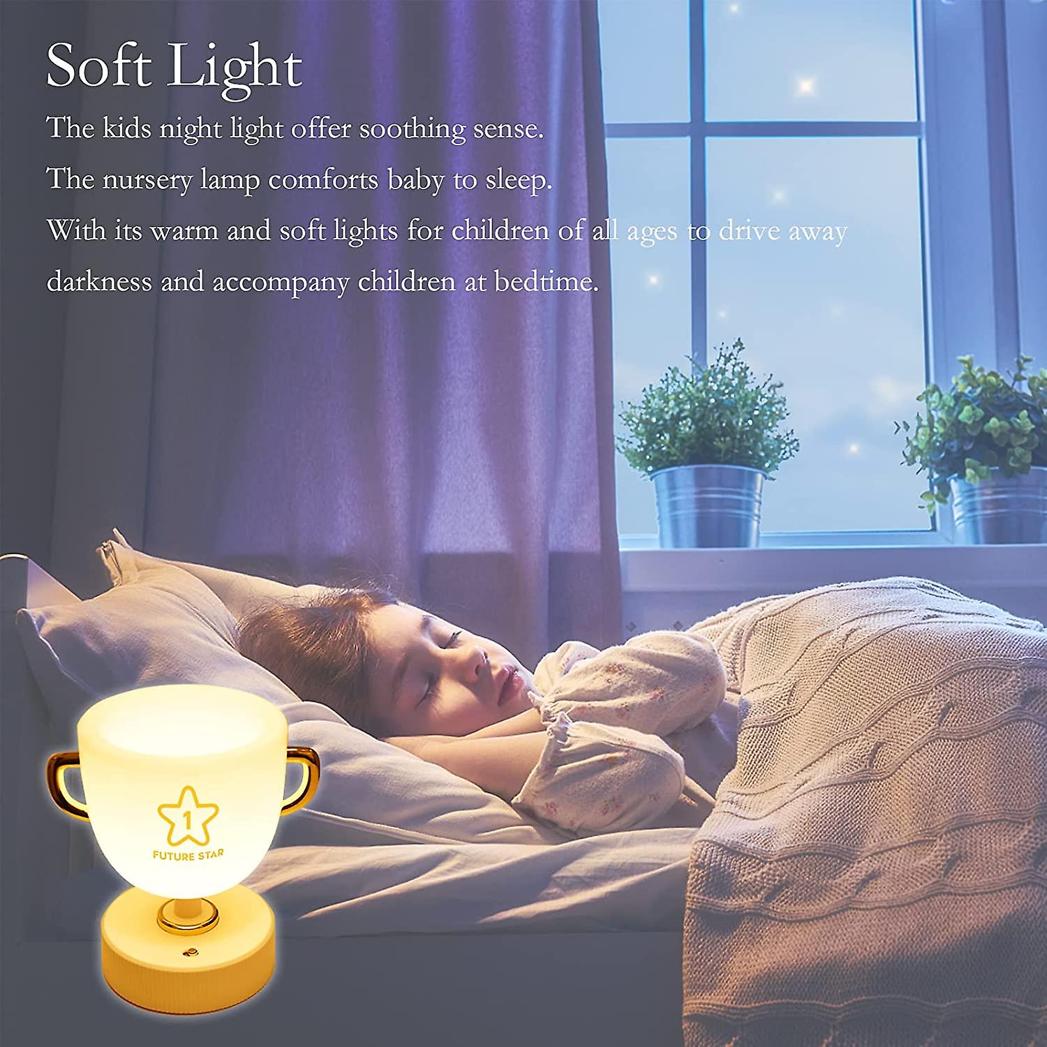 Liangnv Night Light For Kids， Champion Cup Cute Lamp， 10 Colors Kids Night Light For Kids Room， Usb Rechargeable， Can Be Controlled Remotely By Remote