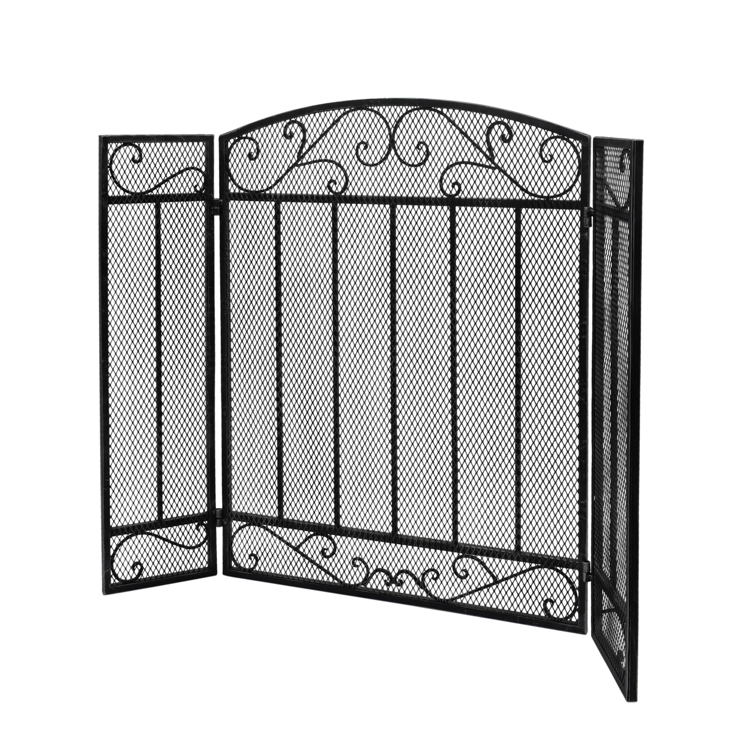 Fernando Contemporary Three Panel Iron Firescreen