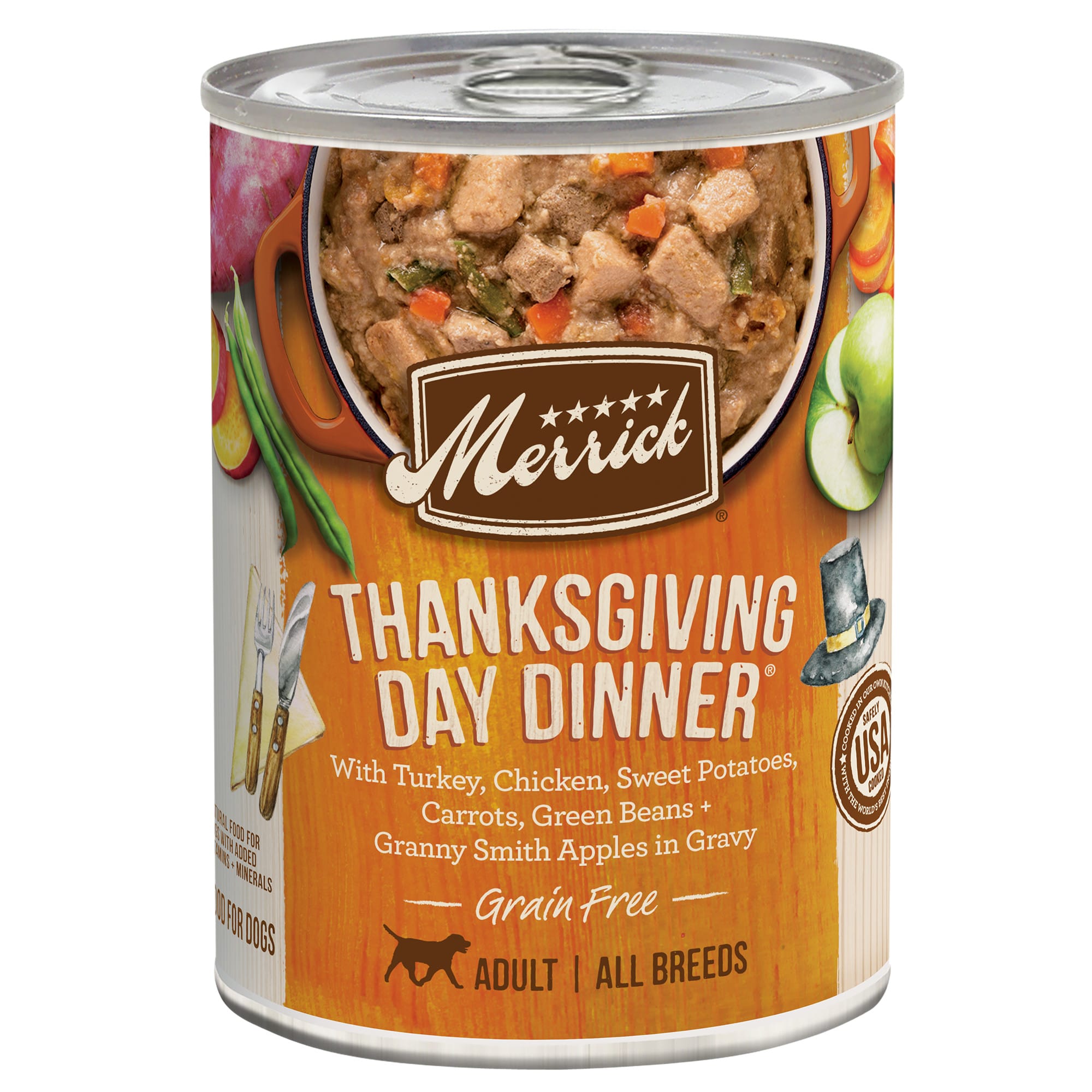 Merrick Grain Free Thanksgiving Day Dinner Canned Canned Dog Food， 12.7 oz.， Case of 12