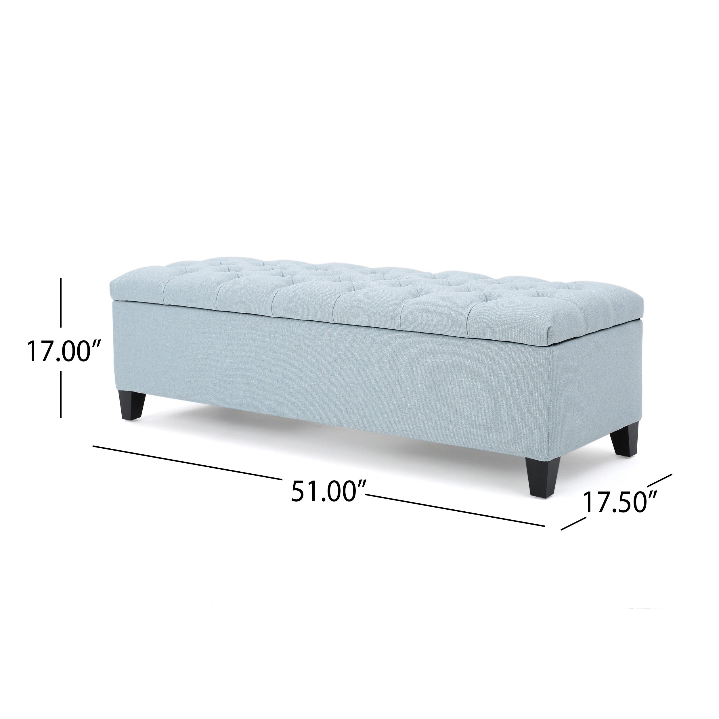 Molle Contemporary Button-Tufted Fabric Storage Ottoman Bench