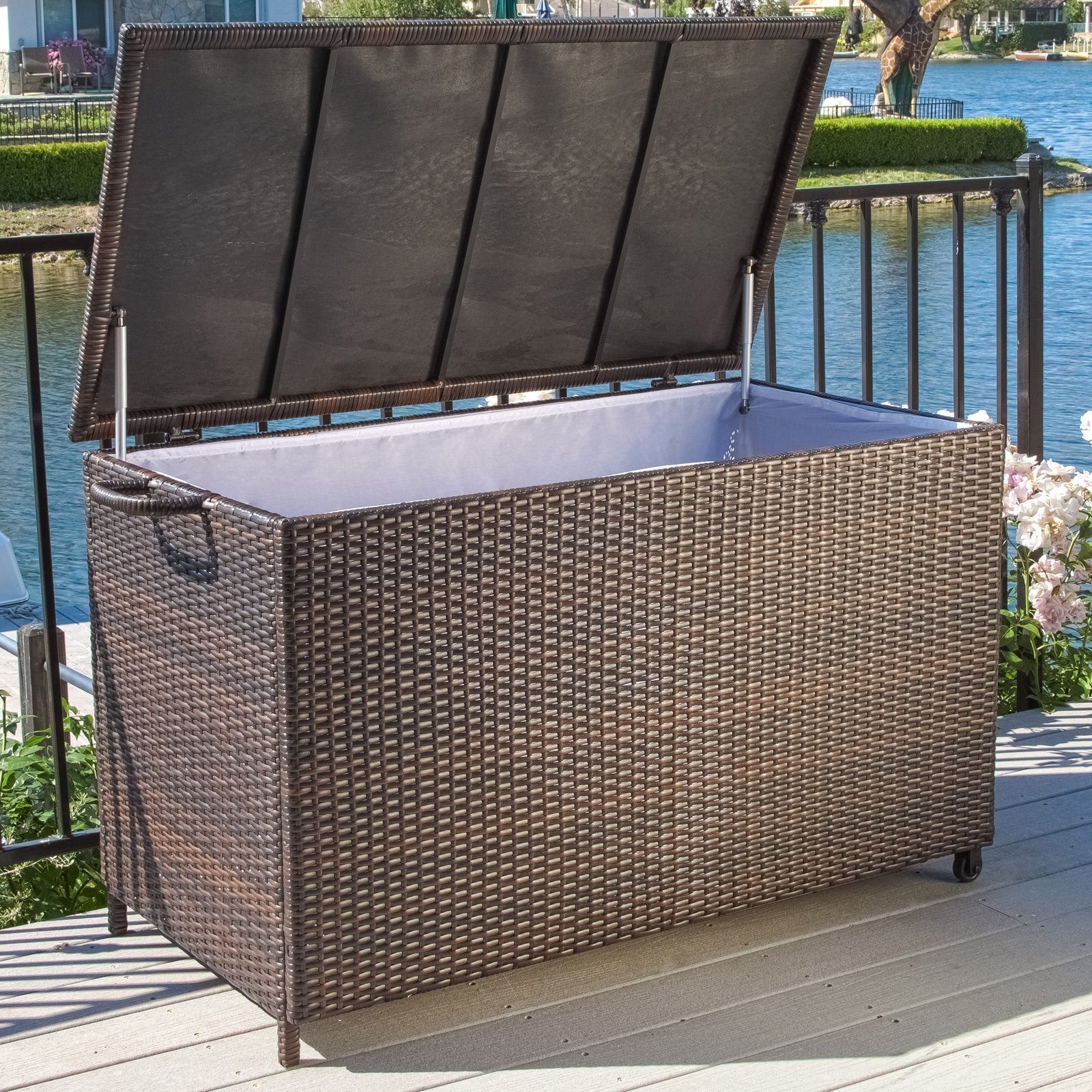 Anistan 54 in. 150-Gallon Wicker Deck Box