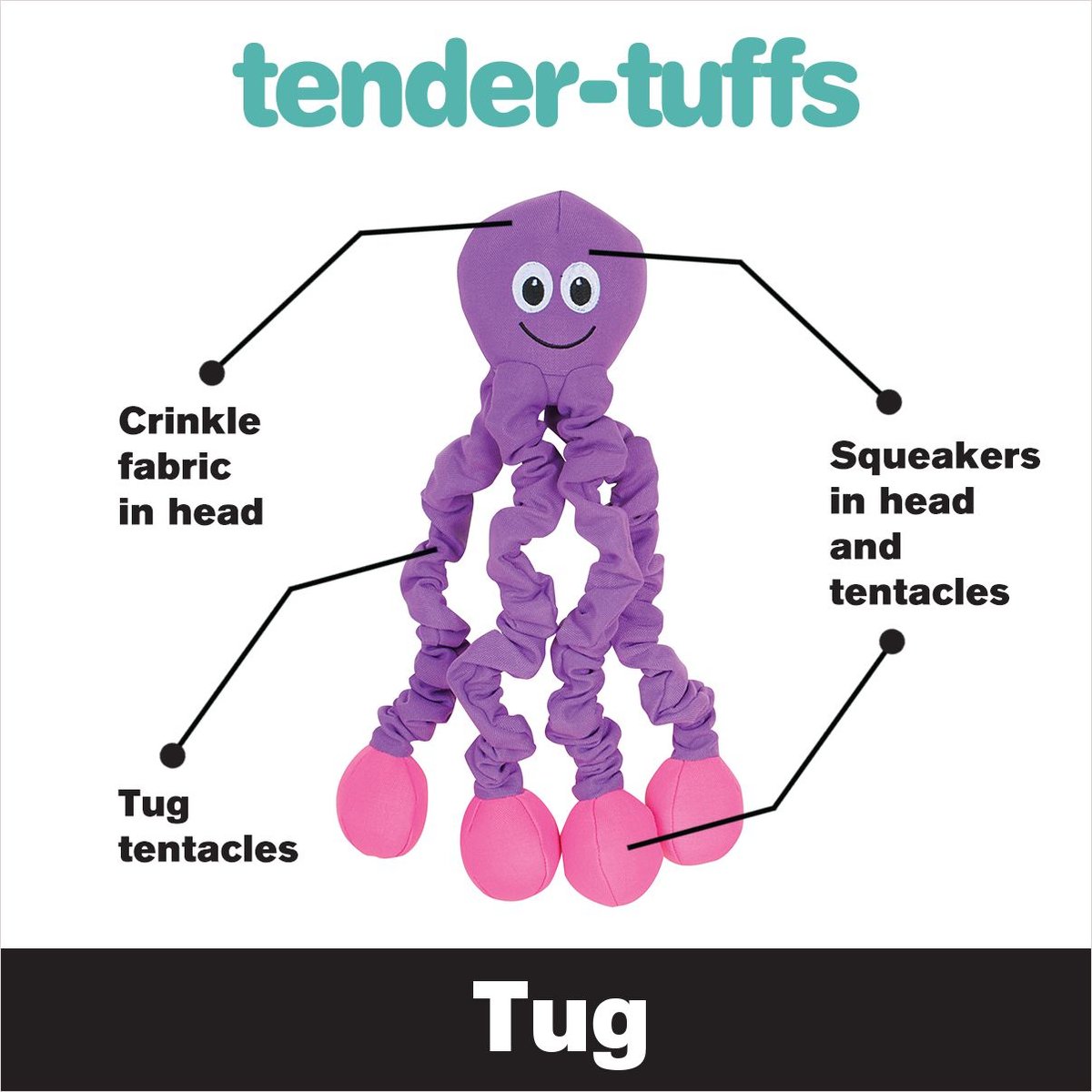 Smart Pet Love Tender Tuff Tug Squeaky Plush Dog Toy