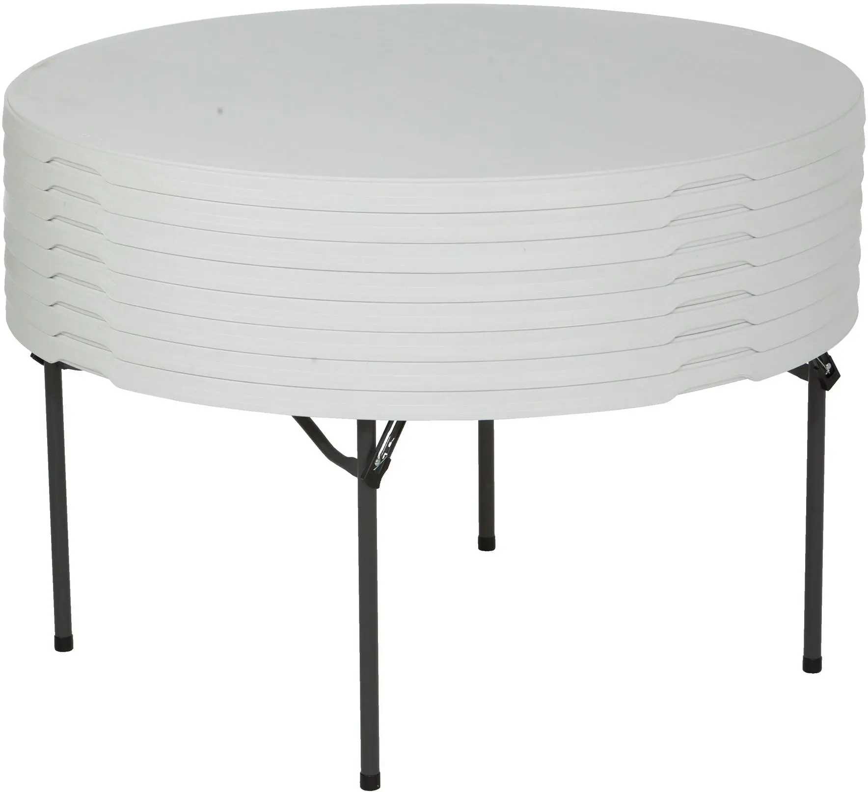 Lifetime 60 Inch White Commercial Nesting Round Tables - 15 Pack