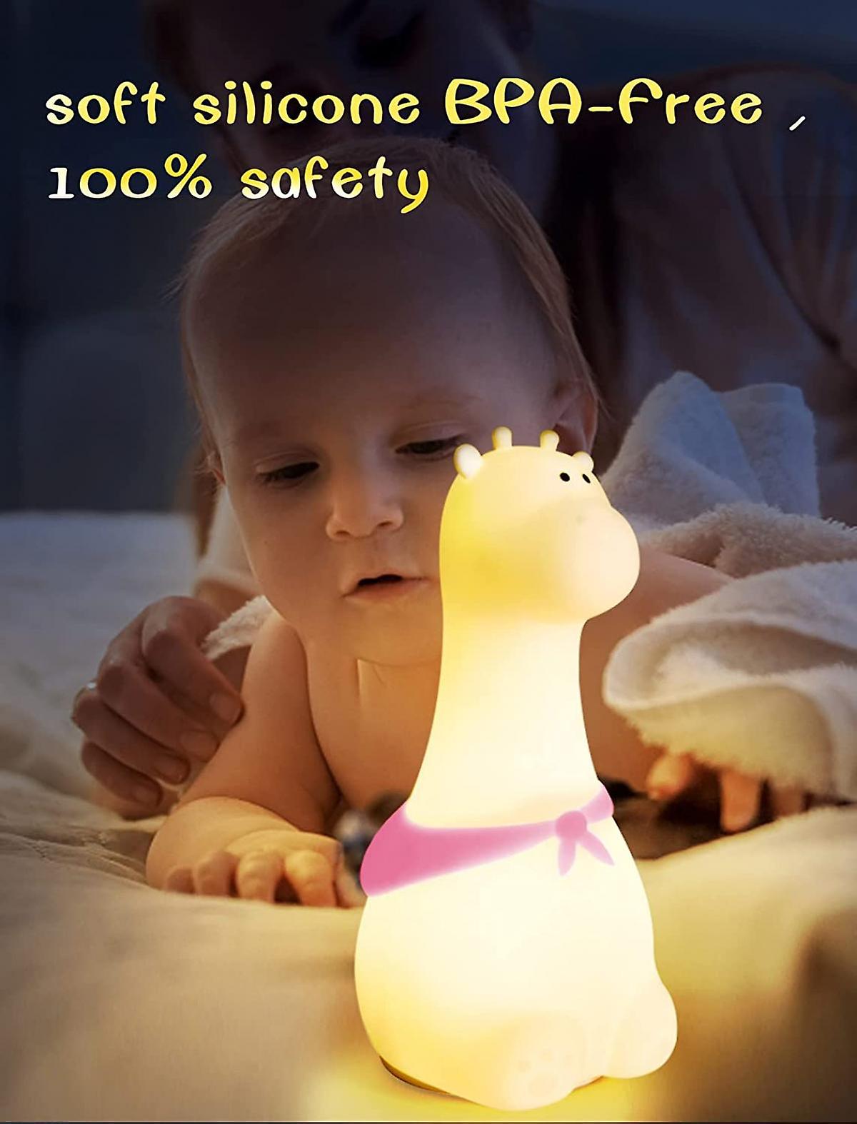 Night Light For Kids， Giraffe Nursery Night Lights With Battery， 7 Color Table Lamp， Room Decor， Type-c Rechargeable， Cute Led Multicolor Gifts