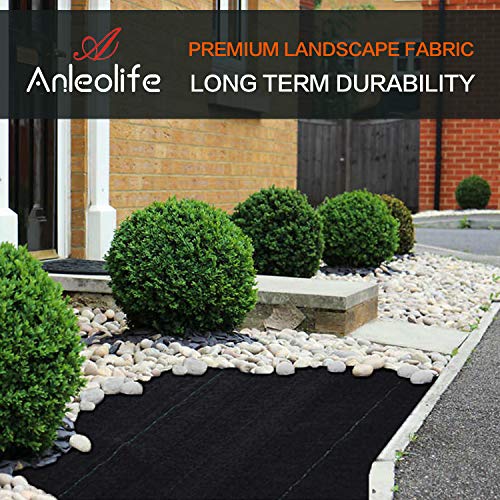 Premium 5oz Weed Barrier Landscape Fabric, Durable & Heavy-Duty Weed Block Gardening Mat (4ft X 50ft)