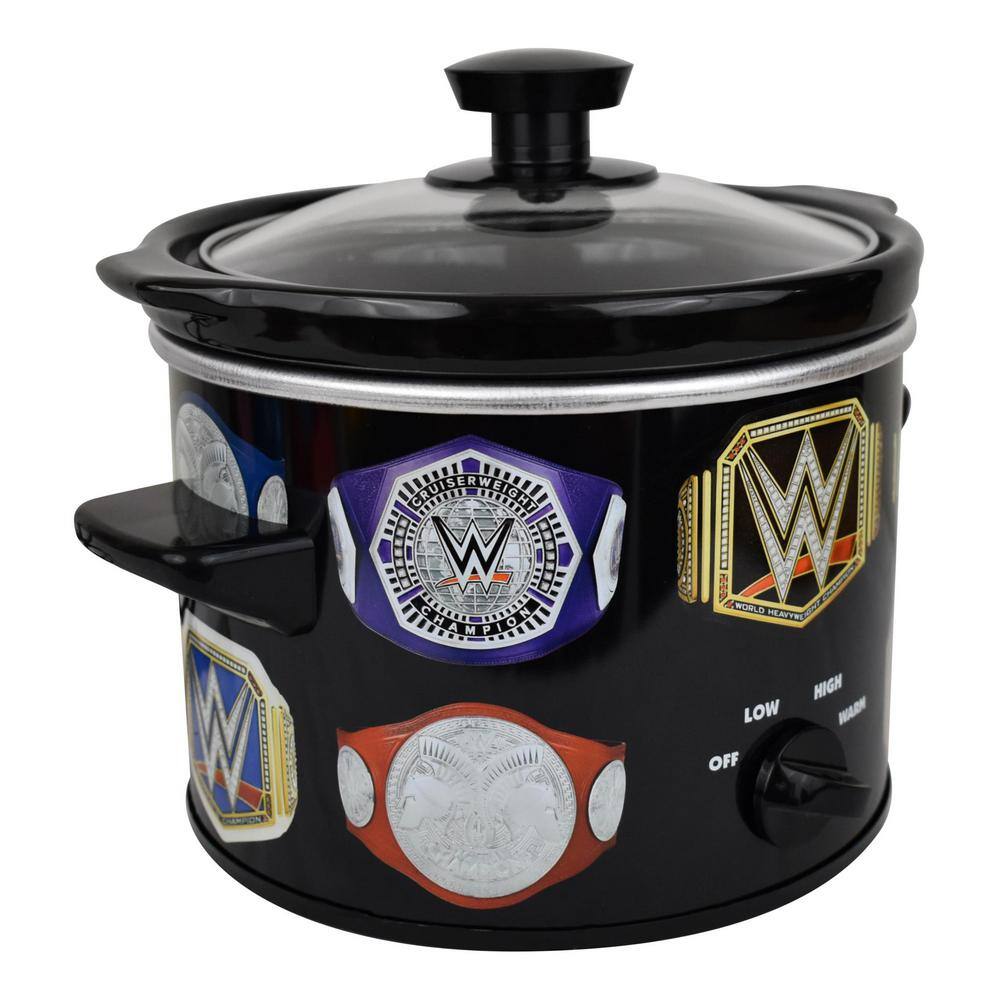 Uncanny Brands 2 qt. Black Ceramic WWE Championship Belt Slow Cooker SC2-WWE-CHB