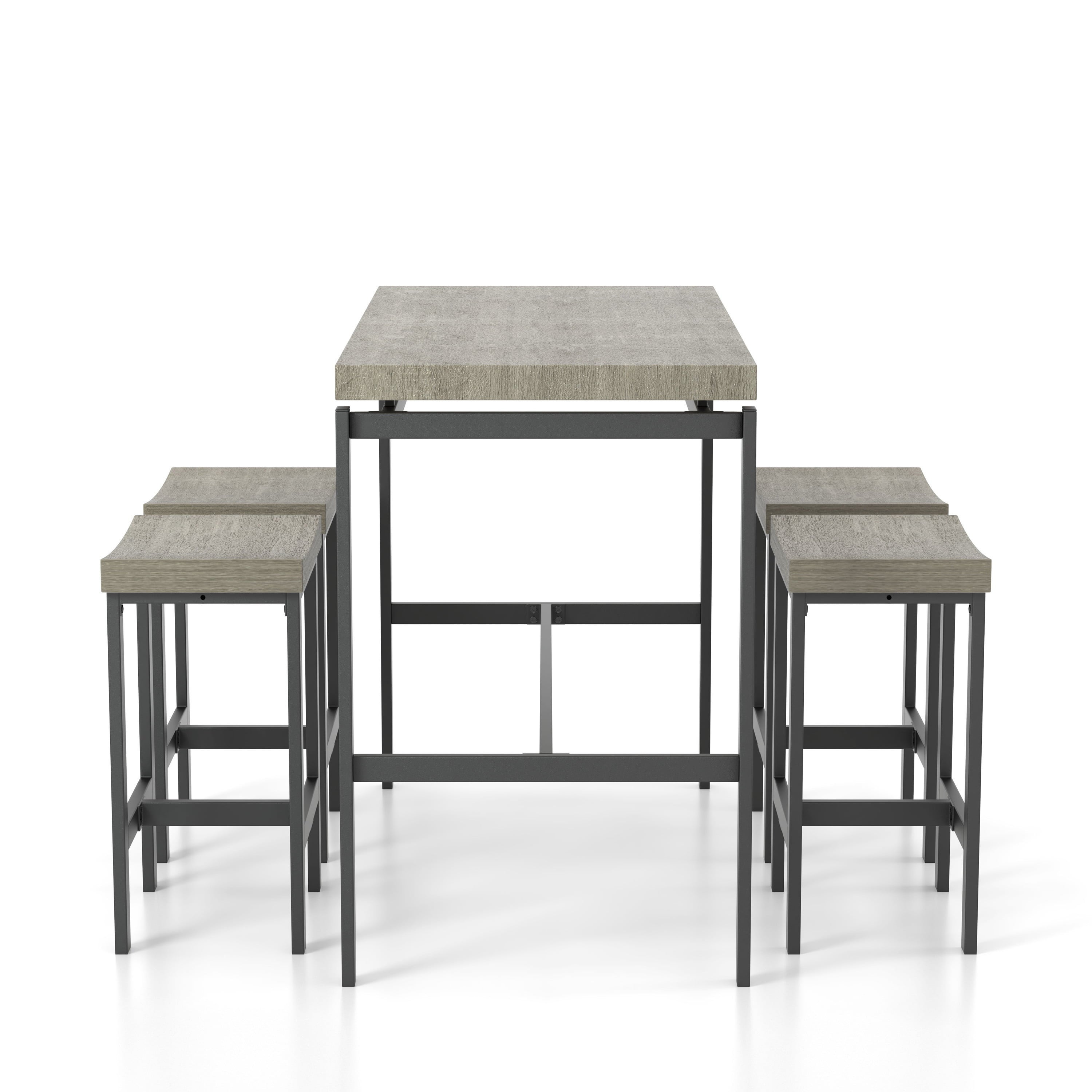 Wim 5-Piece Counter Height Dining Set， Gray