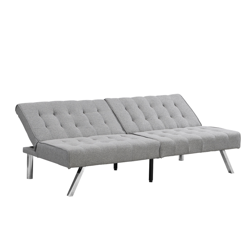 Convertible Sleeper Sofa Memory Foam Futon Couch Bed  Grey