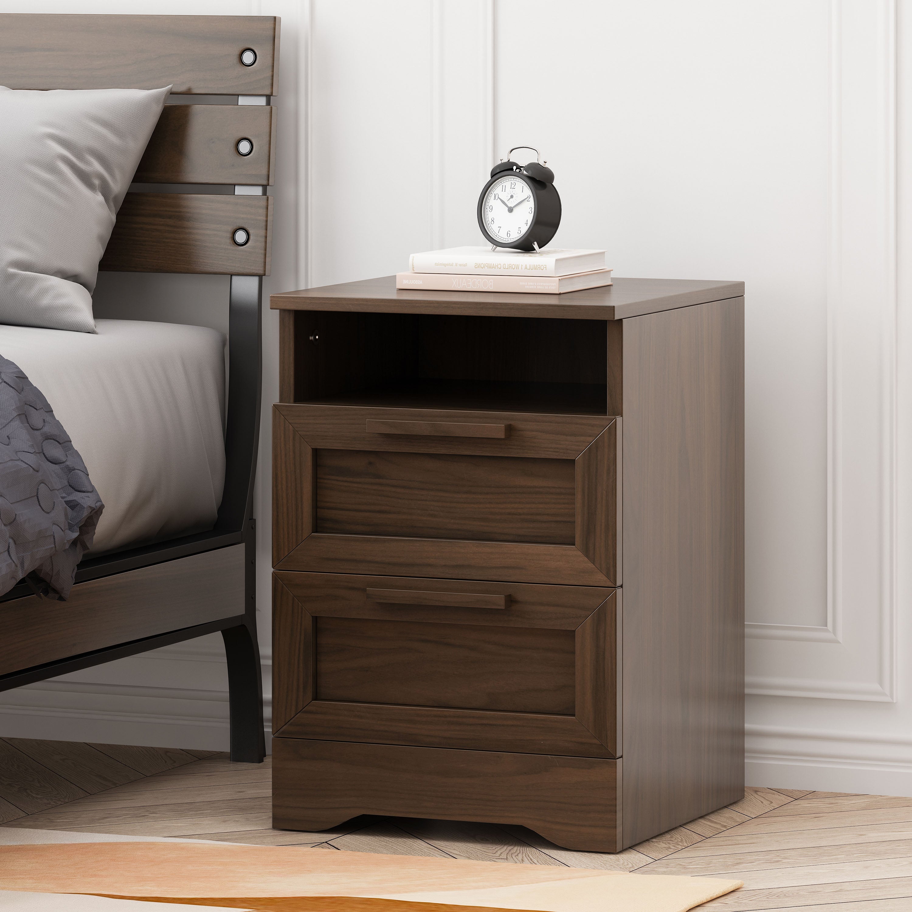 Broxon Rustic 2 Drawer Nightstand