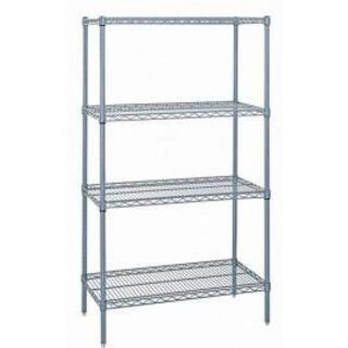 QUANTUM STORAGE SYSTEMS Millenia Gray 4-Tier Rust Proof Plastic Polymer Vented Industrial Shelving Unit (24 in. W x 50 in. H x 54 in. D) QP245450VS-4