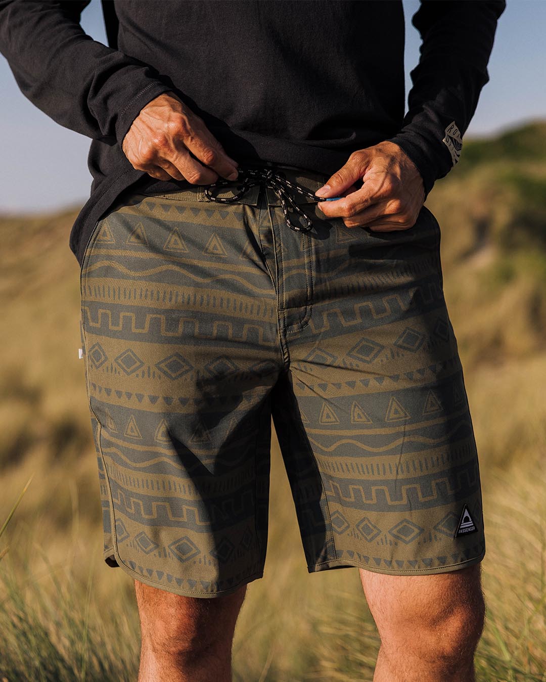 Breaks Recycled Boardshort - Abstract Stripe Khaki