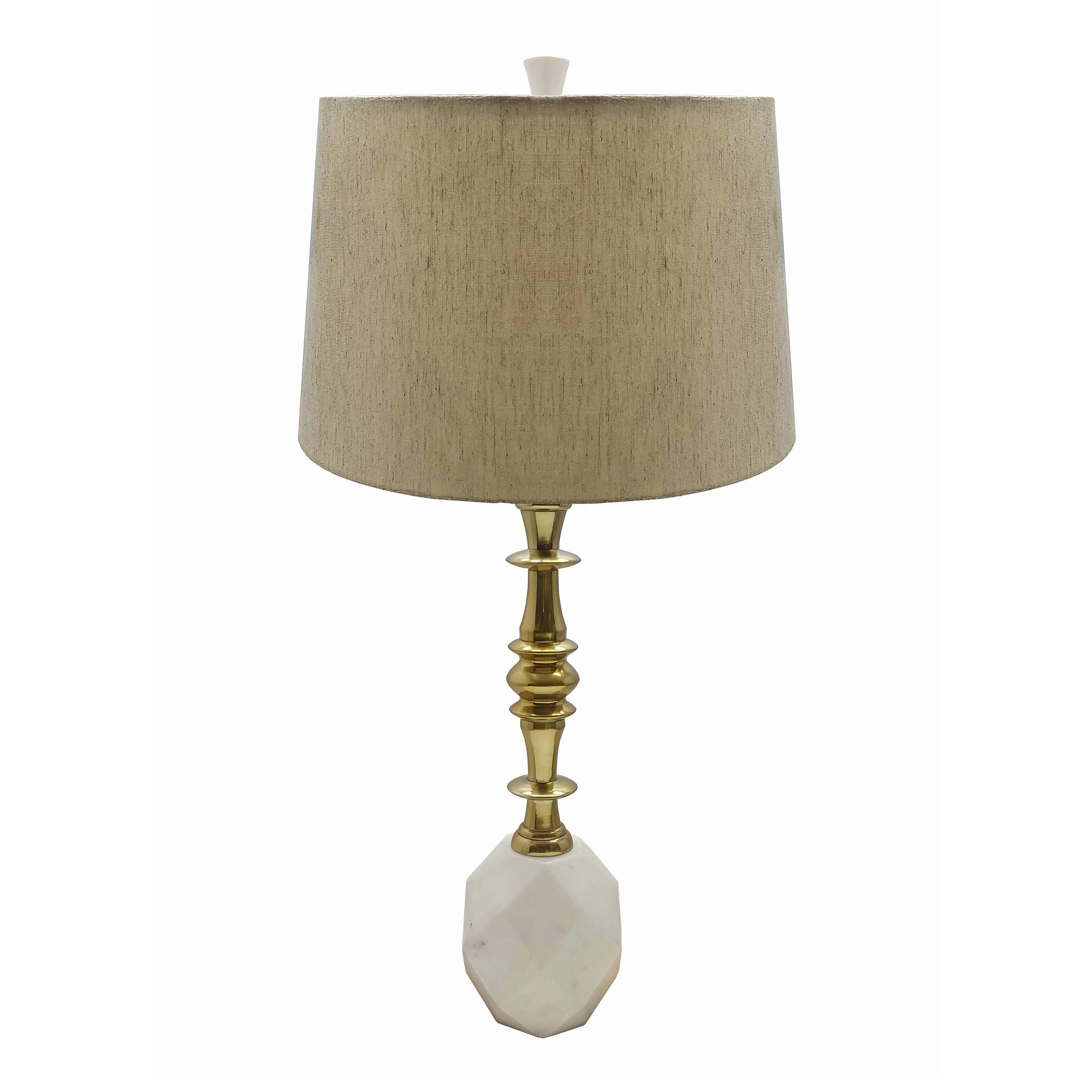 AandB Home Brass Spray Marble Diamond Base Table Lamp